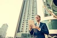 Businessman Working Connecting Tablet Concept