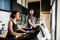 Treadmill Athlete Sporty Healthy Workout Fit Concept