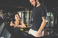 Workout Couple Sport-wear Muscular Hobby Concept