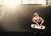 Man Skateboarder Lifestyle Relax Hipster Concept
