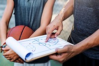 Young basketball player shoot