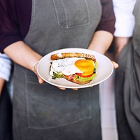 Sandwich Breakfast Waiter Serving Service Concept