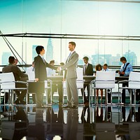 Business People Meeting Discussion Handshake Greeting Concept