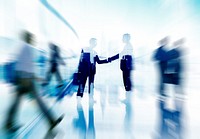 Handshake Partnership Agreement Business People Corporate City Concept