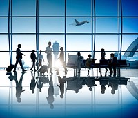 Business People Walking Airport Business Trip Travel Destination