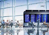 Business People Traveling Airplane Airport Concept