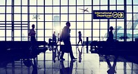 International Departtures Terminal Business Travel Transportation Flight Concept