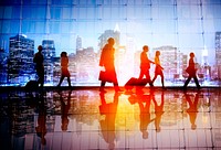 Business People Walking Commuter Rush Hour Concept