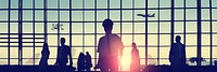 Back Lit Business People Traveling Airport Passenger Concept