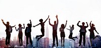 Business People Success Excitement Victory Achievement Concept