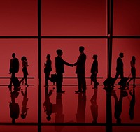 Business Meeting Handshake Silhouette Concept