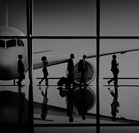 Business People Traveling Airport Terminal Walking Concept