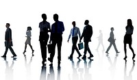 Corporate Business People Walking Rush Hour Concept