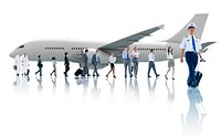 Travel Business People Cabin Crew Transportation Airplane Concept