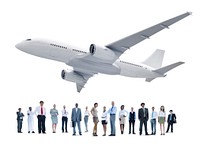 Group of Diverse Business People with an Airplane