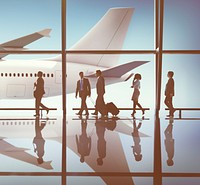 Business People Traveling Airplane AIrport Terminal Concept