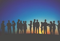 Group Business People Interaction Silhouette Concept