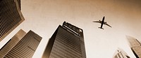 Airplane Aircraft Cityscape Skyline Skyscraper Concept