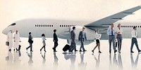 Multiethnic Group of Business People Airplane Concept