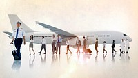 Multiethnic Group of Business People Airplane Concept