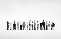 Large group of Business people Standing Communication Concept