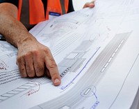 Site engineer on a construction site