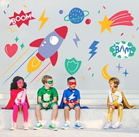 Superhero Superkid Children Hero Playful Concept