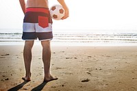 Man Beach Summer Holiday Vacation Volleyball Concept