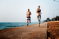 Running Exercise Training Healthy Lifestyle Beach Concept