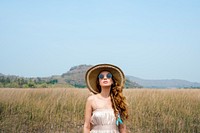Summer Holiday Vacation Grassland Traveling Relaxation Concept