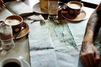 Person Choosing Destination On Map Concept