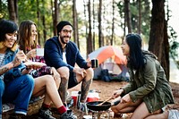 Group of Friends Hanging Playing Cards Together Concept