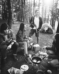 People Friendship Hangout Traveling Destination Camping Concept