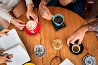 Group Of People Drinking Coffee Concept