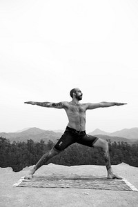 Man Doing Yoga Exercise Concept