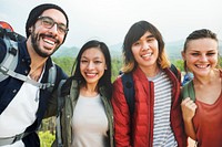 Diverse Friends Posing Outdoors Concept