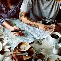 Camping Coffee PLanning Togetherness Happiness Concept