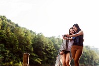 Girls Friends Exploring Outdoors Nature Concept