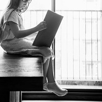 Girl Reading Book Literature Concept