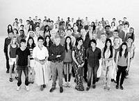 Group of diverse people studio