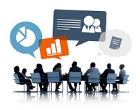 Group of people talking business in a meeting