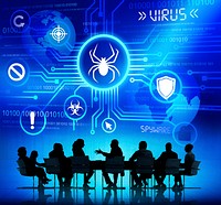Group of Corporate People having a Meeting about Threat caused by Viruses