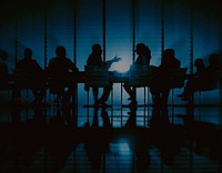 Group of Business People Meeting Back Lit Concept
