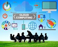Business People Meeting Global Communications Cloud Computing Concept