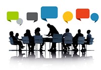 Business Meeting Conference Seminar Sharing Speech Bubbles Concept