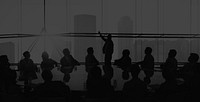 Silhouette Business People Conference Cityscape Concept