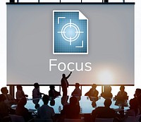 Illustration of focus on goals target pay attention