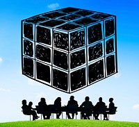 Cube Dice Dimension Logic Mind Thinking Concept