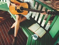 Hippie Guitar Woman Relaxation Concept