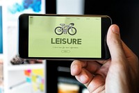 Bike icon on a mobile phone screen